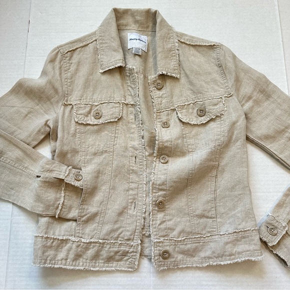 TOMMY BAHAMA Two Palms 100% Linen Raw Edge Jacket * SZ  XS - Picture 7 of 16